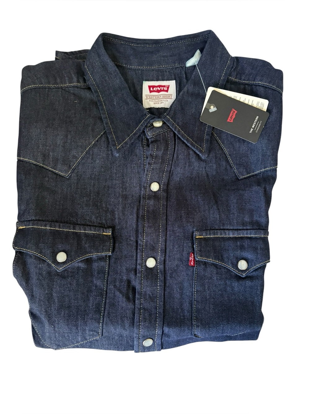 Levi’s Men’s Western Pearl Snap Button Down Shirt Sz Large